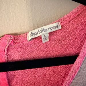 Charlotte Russe Vibrant Pink Knit Blouse